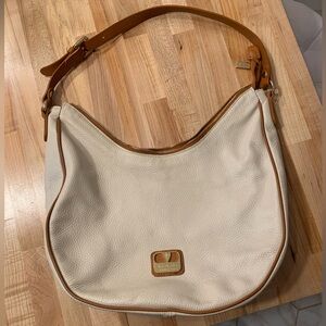 Valentina White Genuine Italian Leather Large Hobo Bag